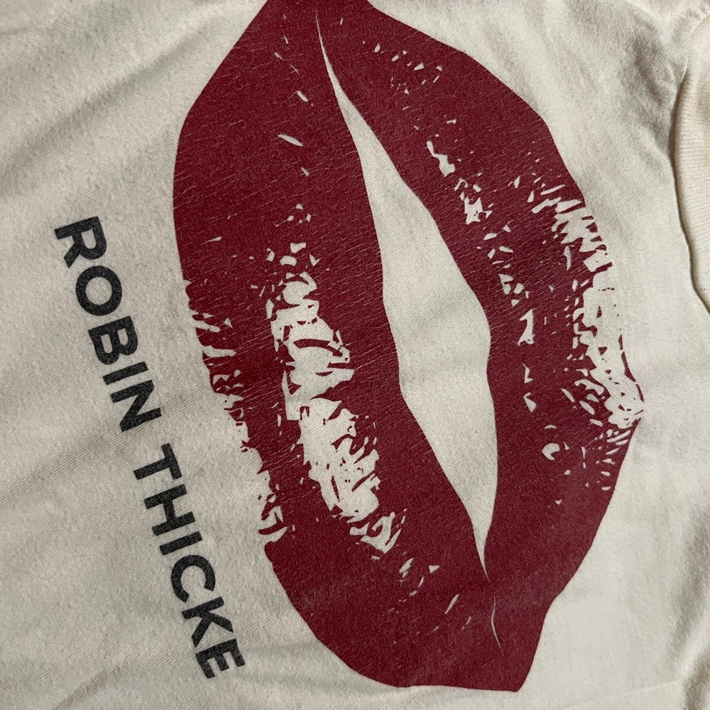 Tultex White Tee with Pink Lips Graphic - Picture 4 of 5